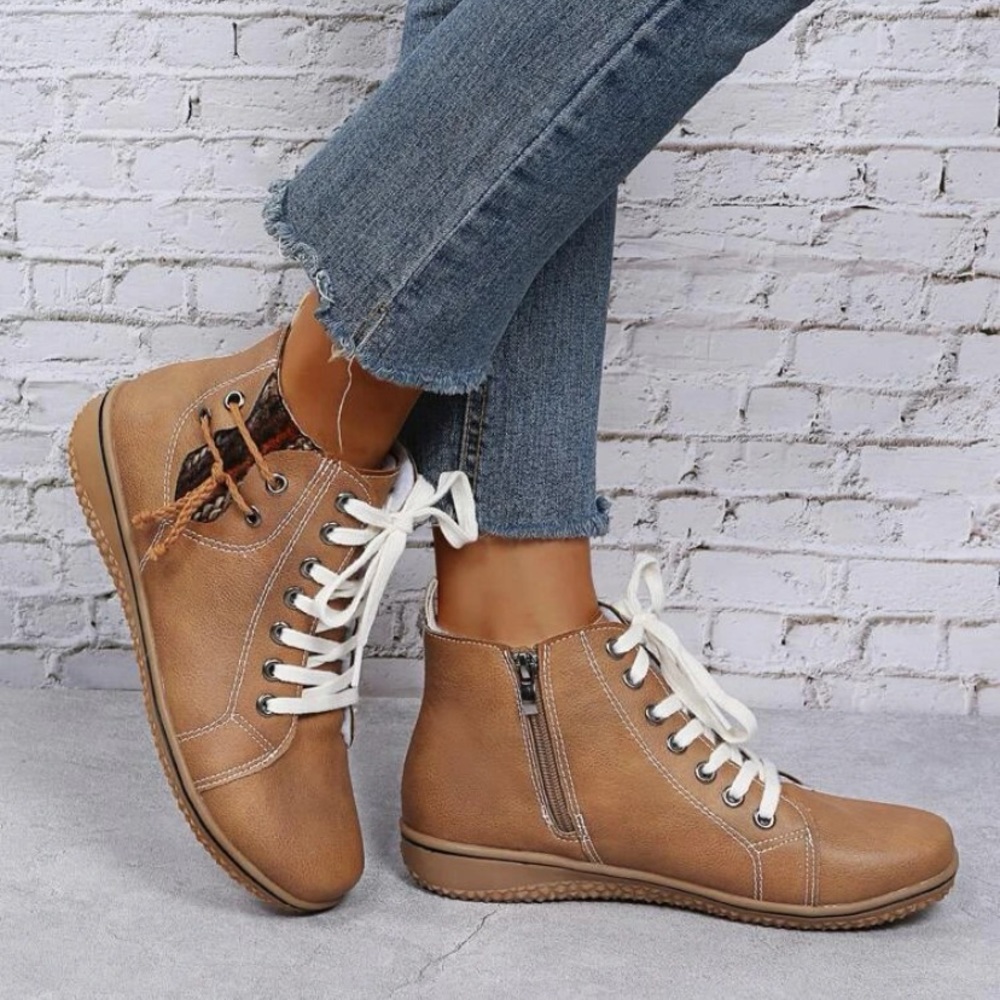 Brown Lace Up Boots